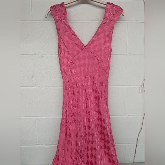 New Jen's Pirate Booty Wavecrest Maxi Hot Pink Check Jacquard sz Large L - Picture 7 of 8